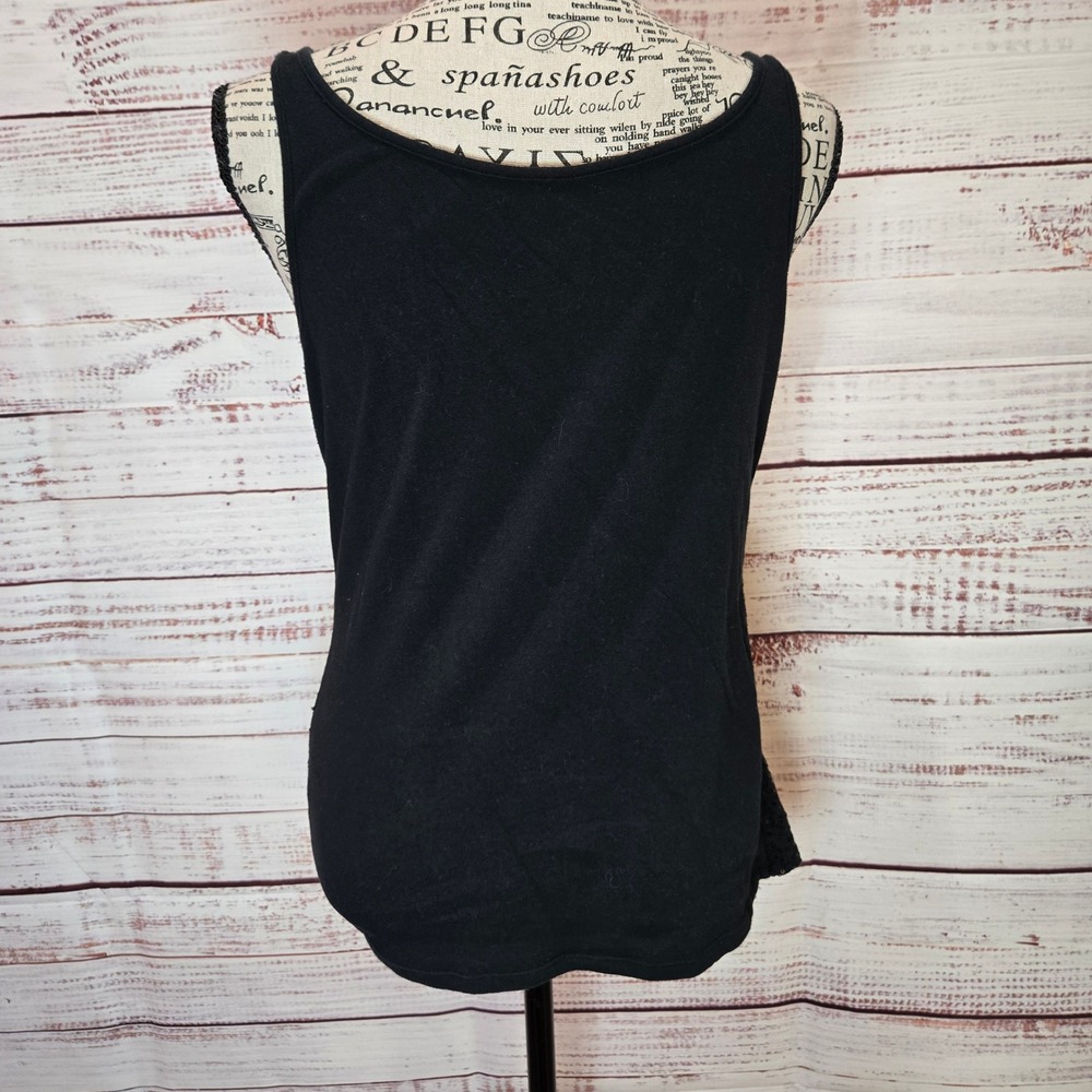 NY & Company Black Sequin Tank Top Women's Size M Sparkly‎ Sleeveless Blouse - Picture 2 of 5